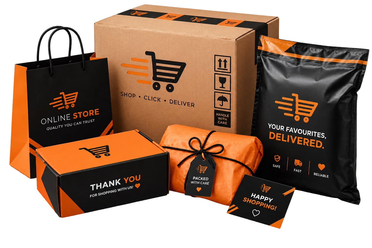 plugafrika branded packaging, shop, click, deliver